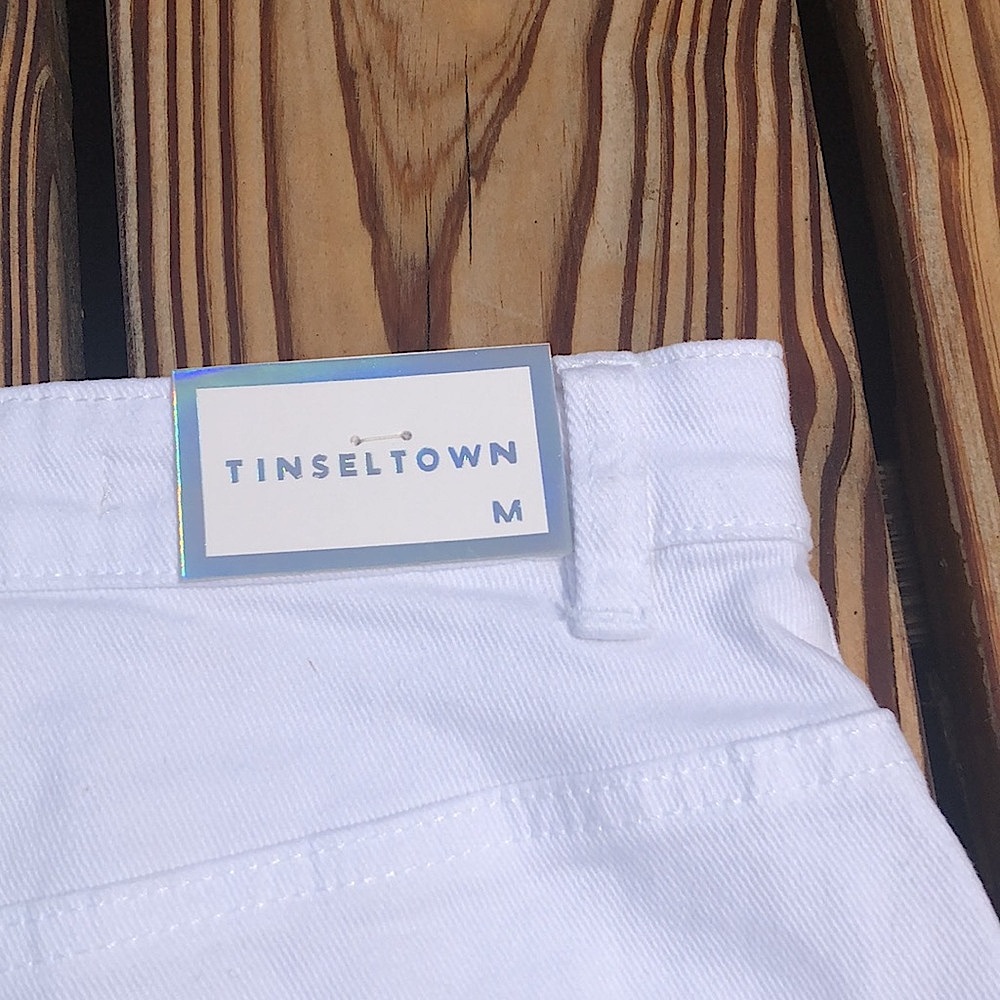 NWT Tinseltown White Distressed Denim Mini Skirt Junior Size Medium - Picture 7 of 12
